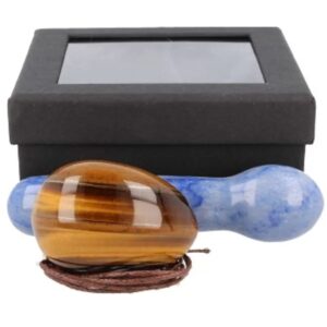 Yoni massage set Tijgeroog / Blauwe kwarts