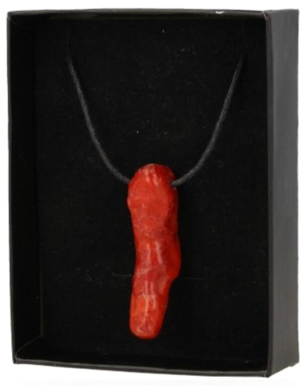Chili Koraal hanger aan waskoord (imitatie) - Image 3