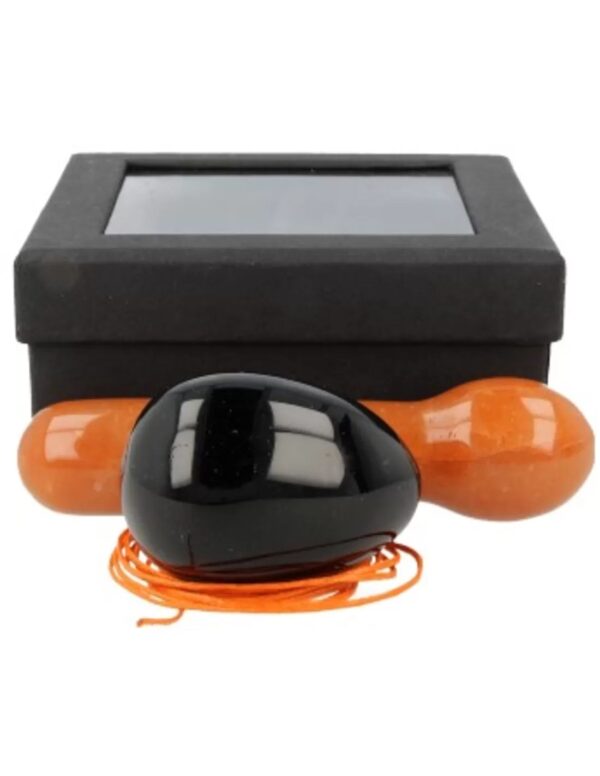 Yoni massage set Obsidiaan / Aventurijn oranje