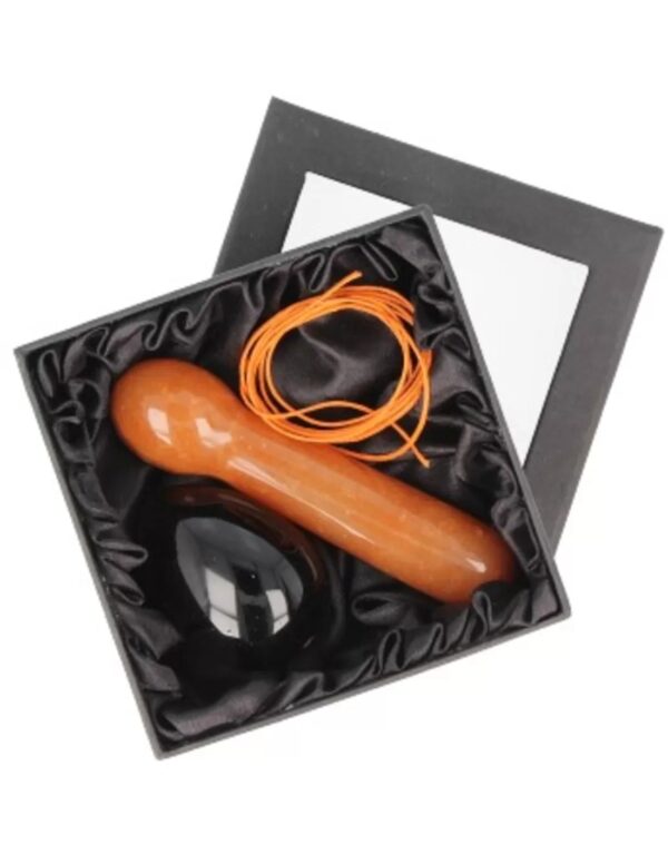 Yoni massage set Obsidiaan / Aventurijn oranje - Image 2
