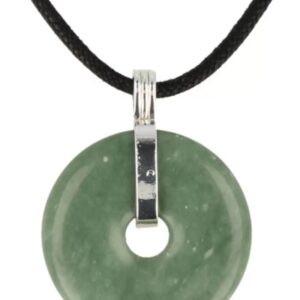 Chinese Jade donuthanger 30 mm aan koord