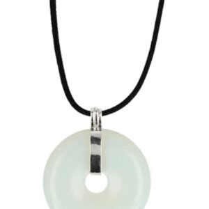 Opaliet donuthanger 40 mm aan koord (synth)