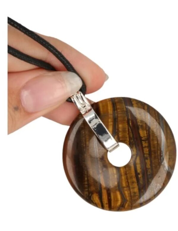 Tijgeroog donuthanger 40 mm aan koord - Image 3