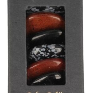 Obsidiaan oplegstenen massage set