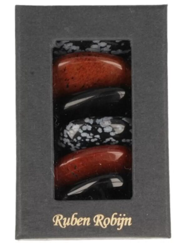 Obsidiaan oplegstenen massage set