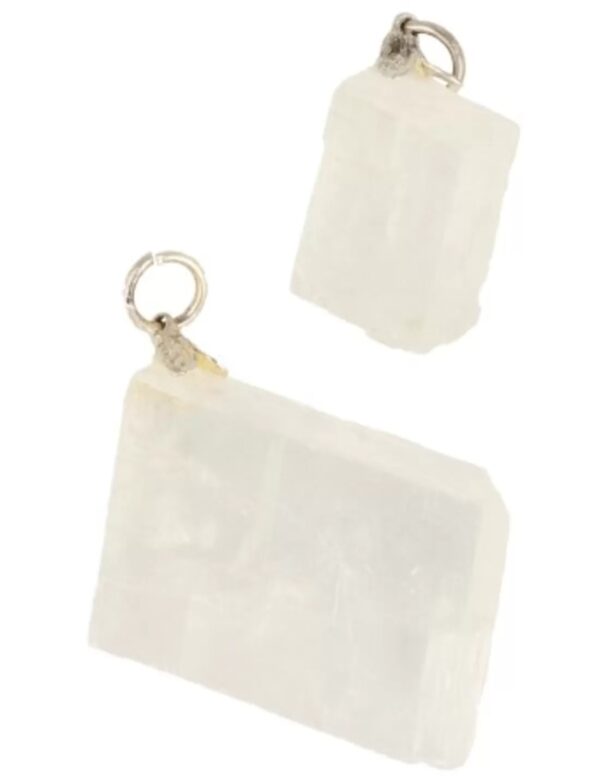 Calciet wit ruw edelsteen hanger