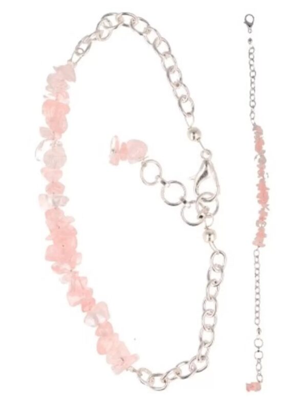 Roze kwarts bar armband