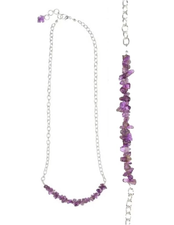 Amethist bar ketting