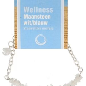 Maansteen regenboog bar armband + kaart