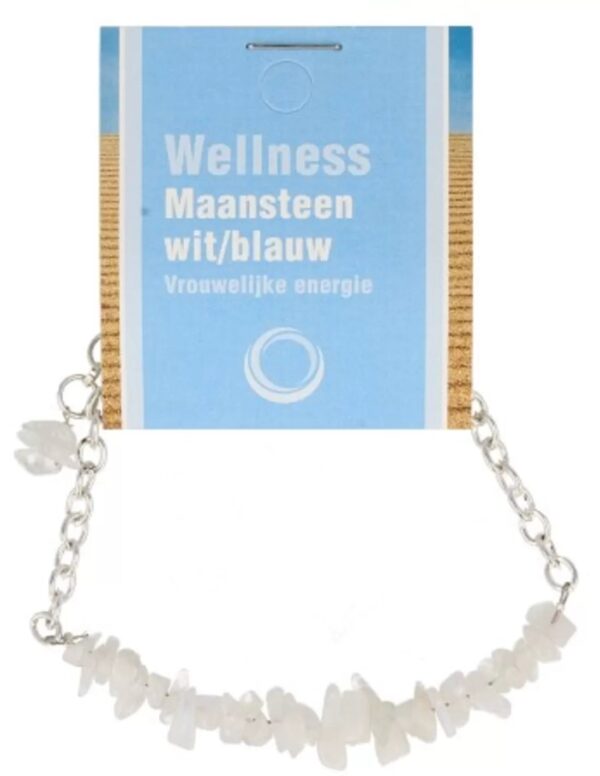 Maansteen regenboog bar armband + kaart