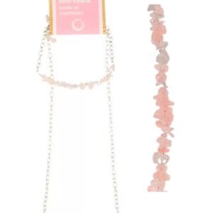 Roze kwarts bar sieraden combi