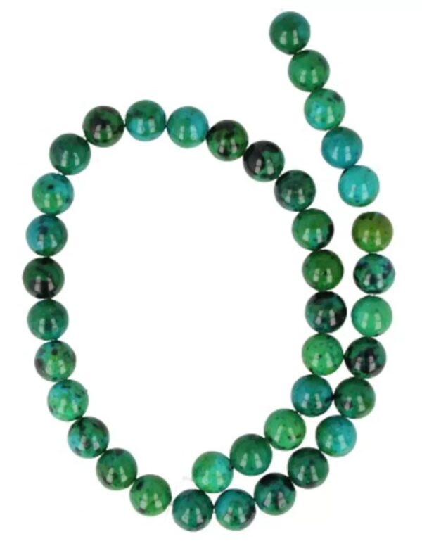 Chrysokolla kralen streng 10 mm (bijgekleurd)