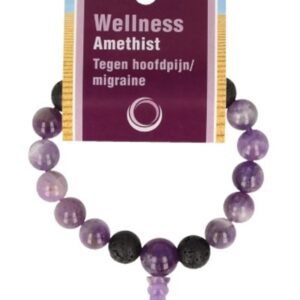 Amethist powerbead mannen + kaart 21cm