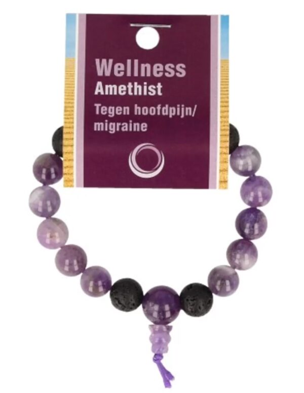 Amethist powerbead mannen + kaart 21cm