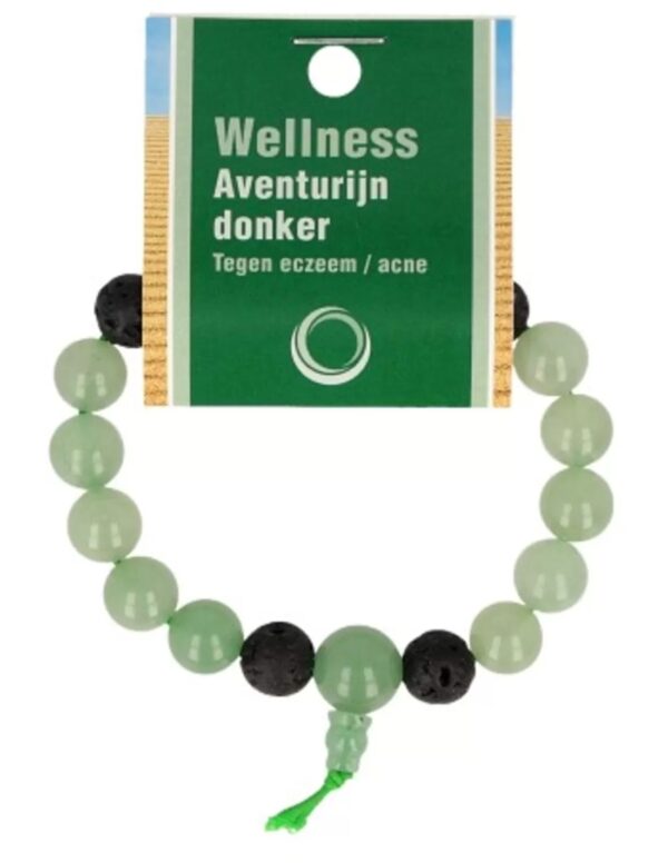 Aventurijn groen powerbead mannen + kaart 21 cm