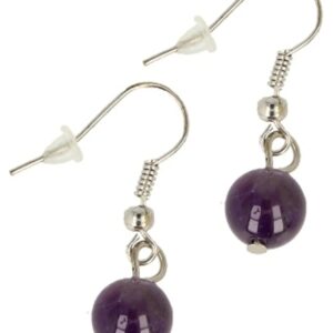 Oorbellen bol 8 mm Amethist