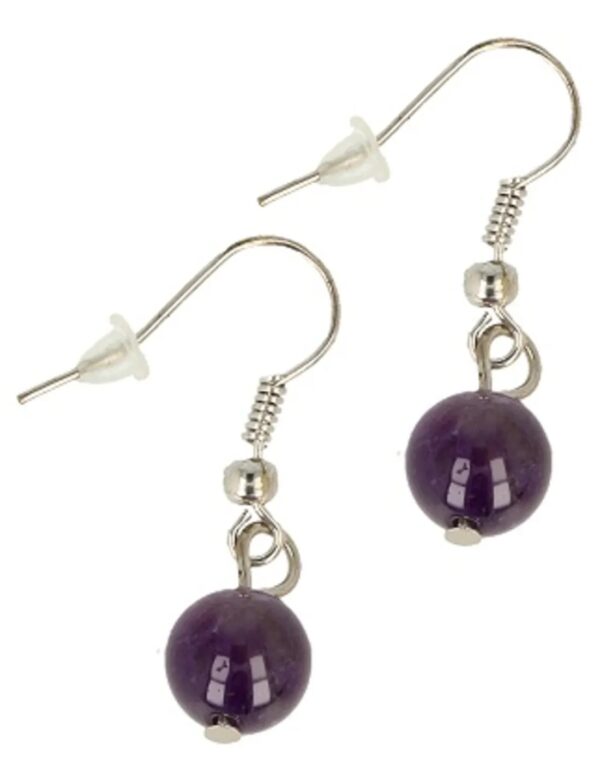 Oorbellen bol 8 mm Amethist