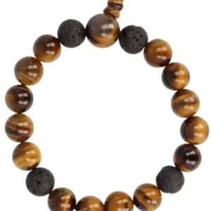 Tijgeroog powerbead mannen - extra lange armband