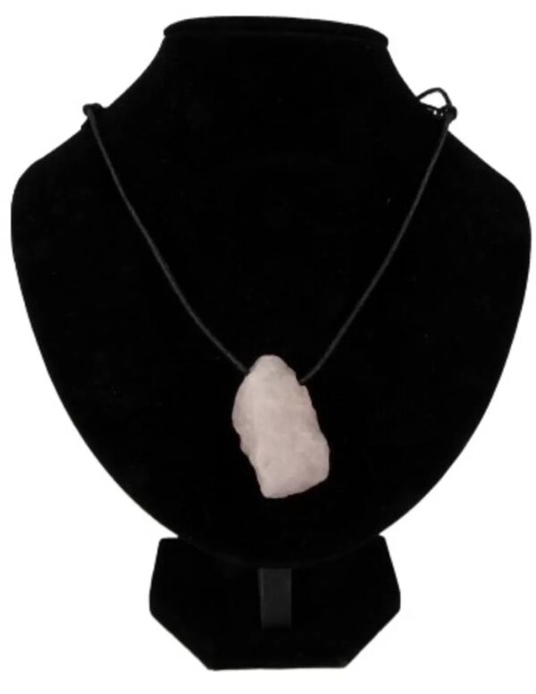 Roze kwarts ruwe hanger aan koord