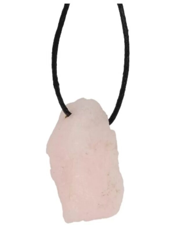 Roze kwarts ruwe hanger aan koord - Image 2