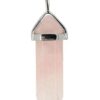 Roze kwarts dubbeleinder hanger