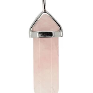 Roze kwarts dubbeleinder hanger
