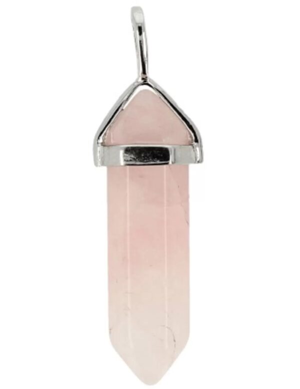 Roze kwarts dubbeleinder hanger
