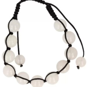 Jade wit shamballa armband 10 mm