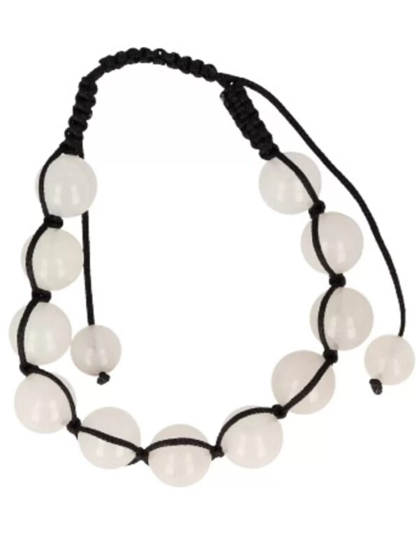 Jade wit shamballa armband 10 mm