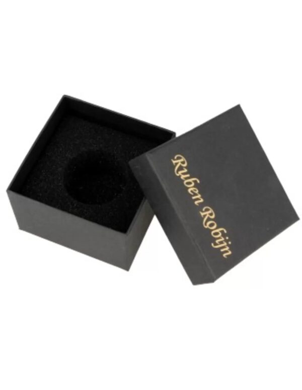 Verpakkingsdoosje zwart 75 x 75 mm met logo - Image 2