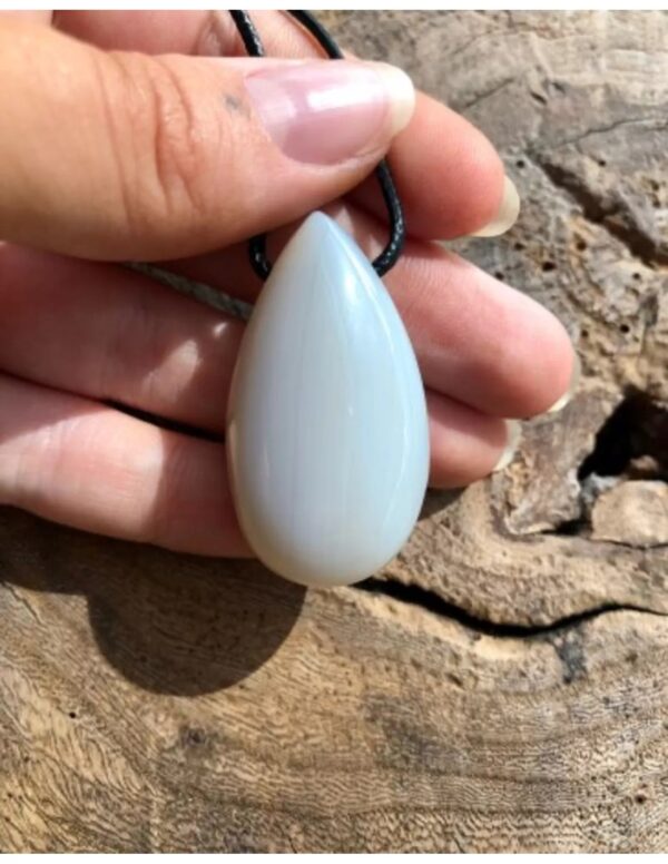 Jade wit edelsteen druppel hanger - Image 2