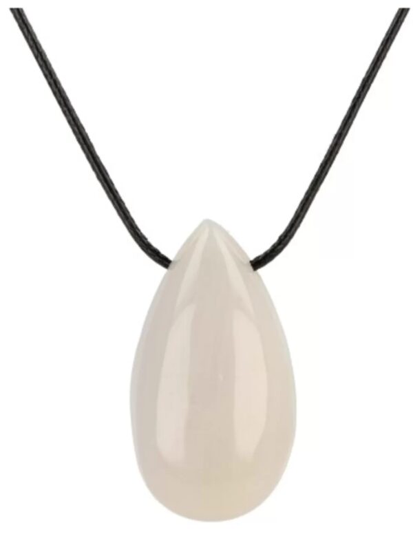 Jade wit edelsteen druppel hanger - Image 3
