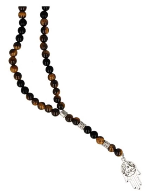 Tijgeroog / Onyx edelsteen ketting mannen - Image 2
