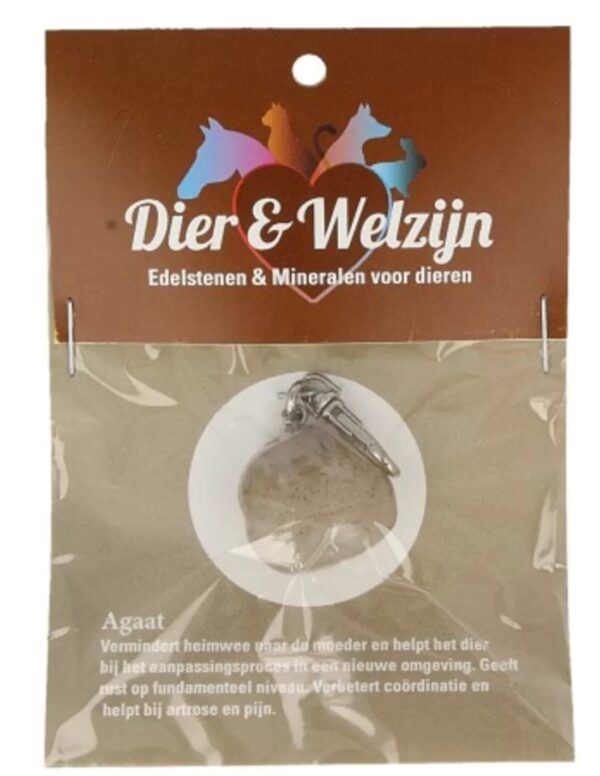 Agaat grijs halsband hanger Dier & Welzijn