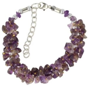 Amethist splitarmband cluster met sluiting