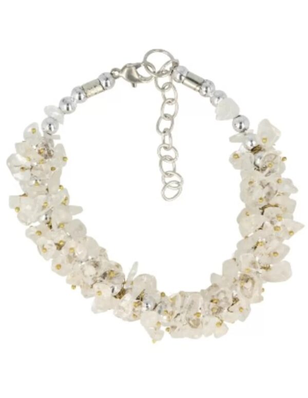 Bergkristal splitarmband cluster met sluiting