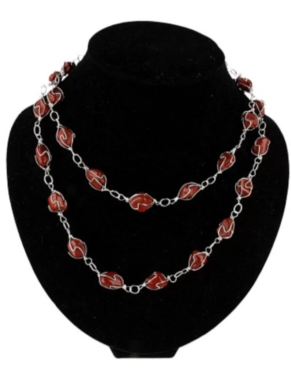 Jaspis rood ketting edelsteen wire