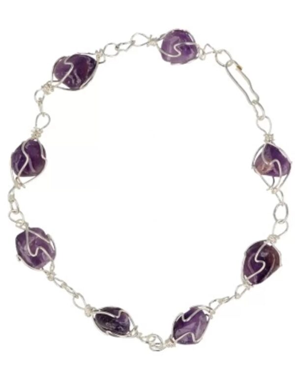 Amethist armband / enkelband edelsteen wire