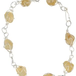 Citrien armband / enkelband (verhit) edelsteen wire