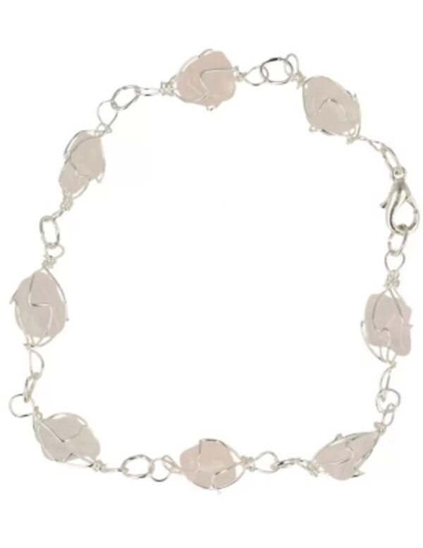 Roze kwarts armband / enkelband edelsteen wire - Image 2