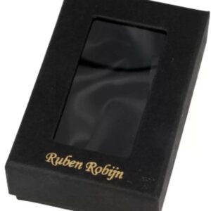 Verpakkingsdoosje zwart met raam 85 x 50 mm met logo