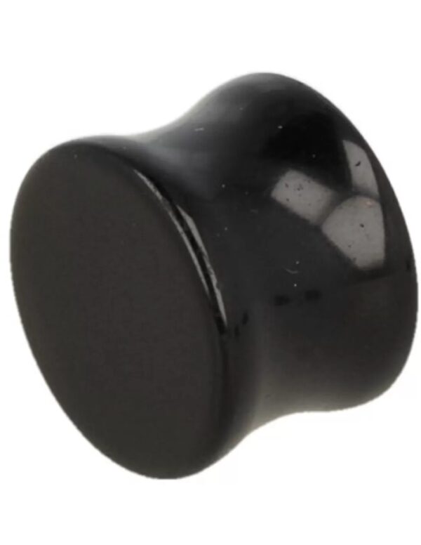 Plug oorpiercing 16 mm Obsidiaan zwart - Image 2