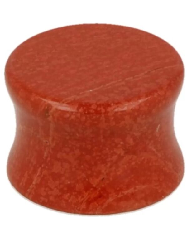 Plug oorpiercing 16 mm Jaspis rood