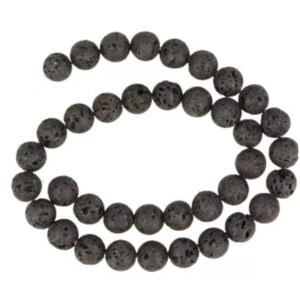 Lavasteen 10 mm kralen streng