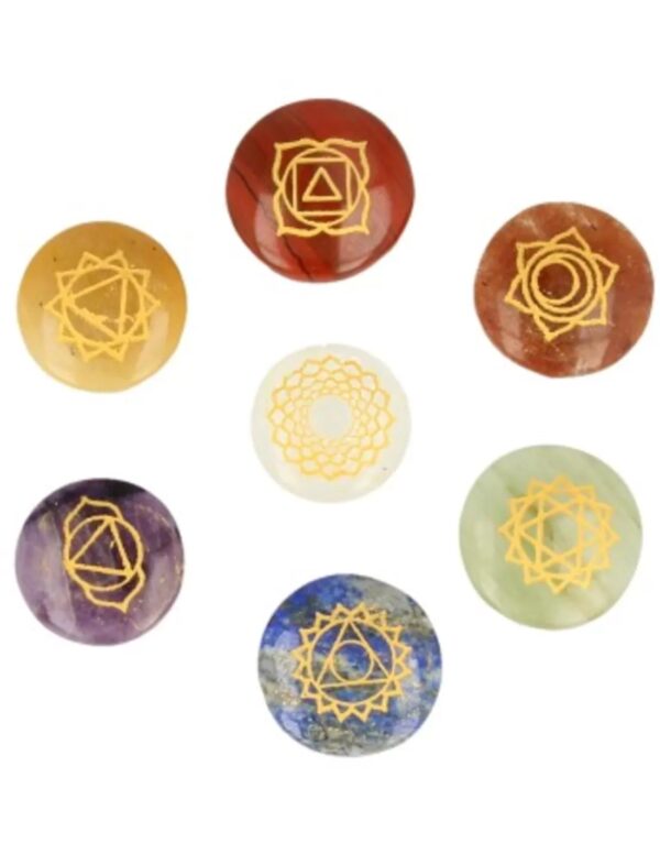 Chakra schijfstenen set in chakrabuidel - Image 3