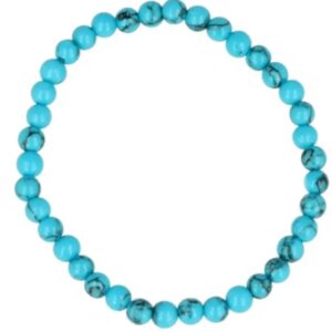 Howliet blauw kralen kinderarmbandje 4 mm (gekleurd)