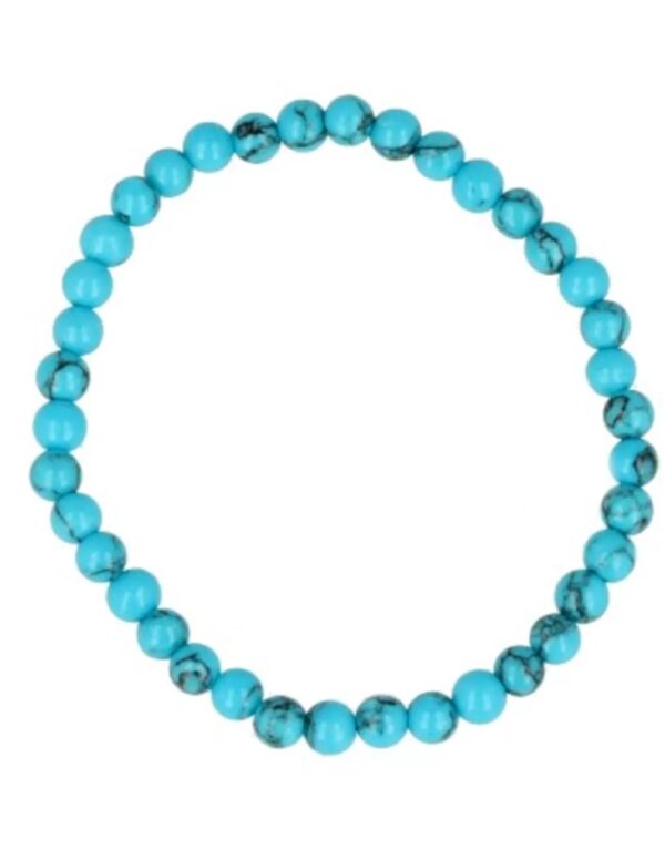 Howliet blauw kralen kinderarmbandje 4 mm (gekleurd)