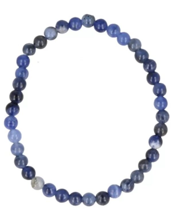 Sodaliet kralen kinderarmbandje 4 mm