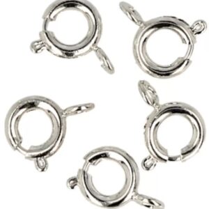 Veerring slotje 6 mm, zilverkleur, 5 stuks