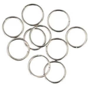Splitring 8x1 mm, zilverkleur, 10 stuks